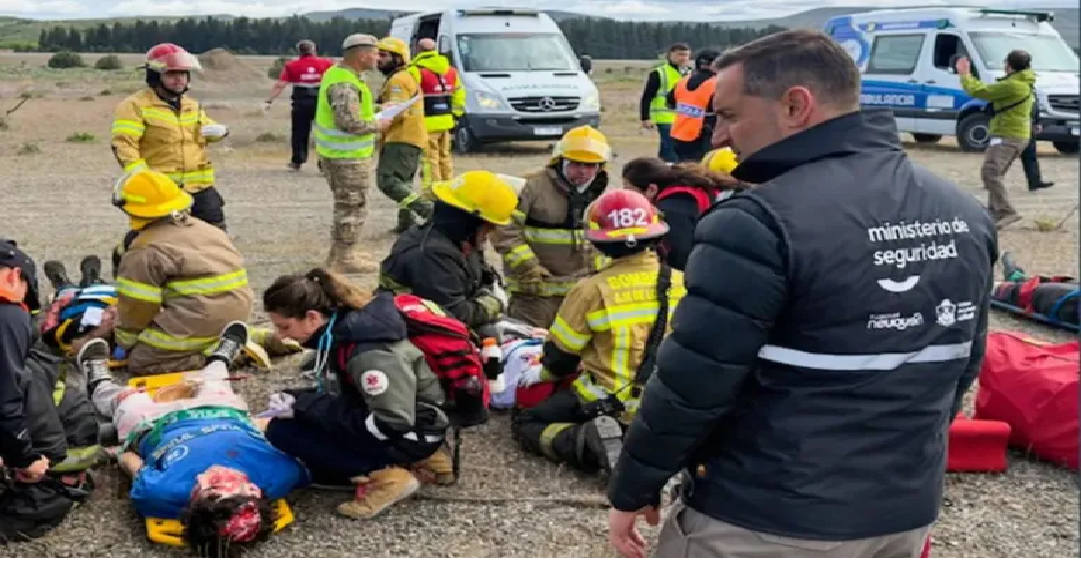Exitoso simulacro de accidente aéreo en el aeropuerto