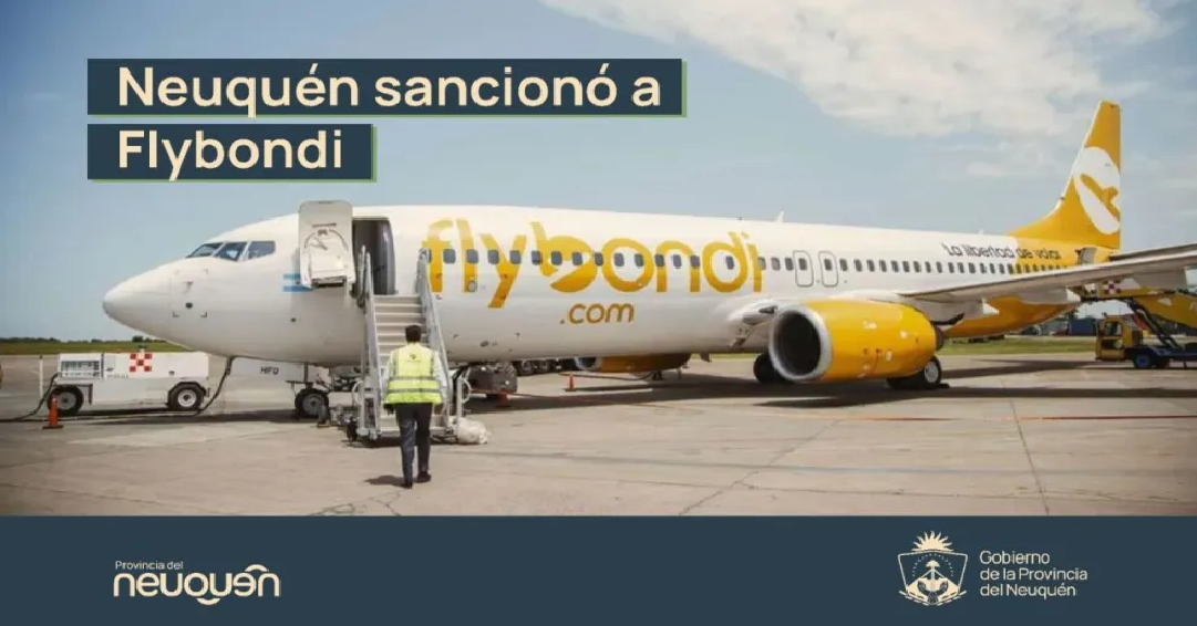 Neuquén sancionó  con  millonaria multa a Flybondi