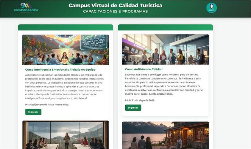 Campus virtual de calidad con capacitaciones abiertas a la comunidad