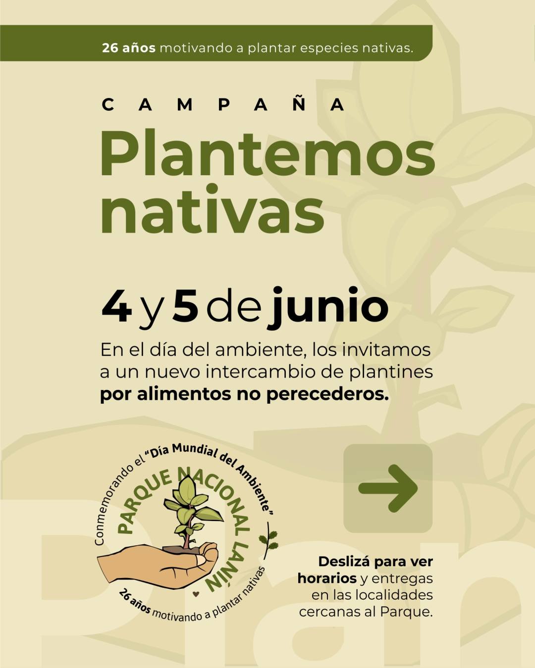 Intercambio de plantines por alimentos no perecederos