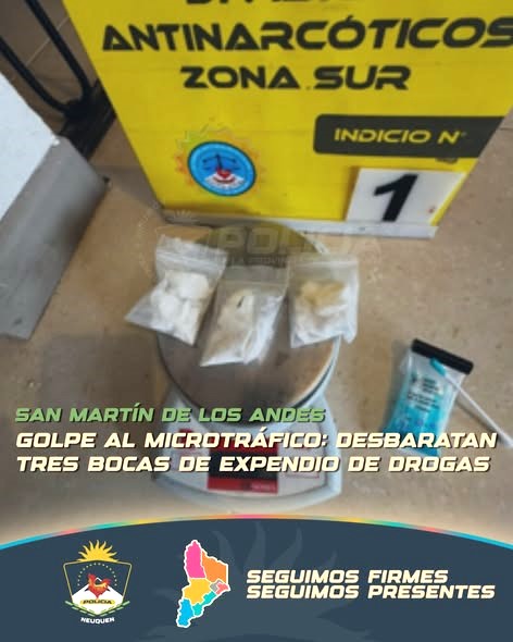 Desbaratan tres bocas de venta de drogas