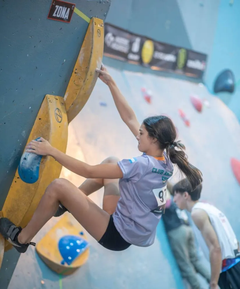Helena Rico Galeano en el campeonato mundial de escalada