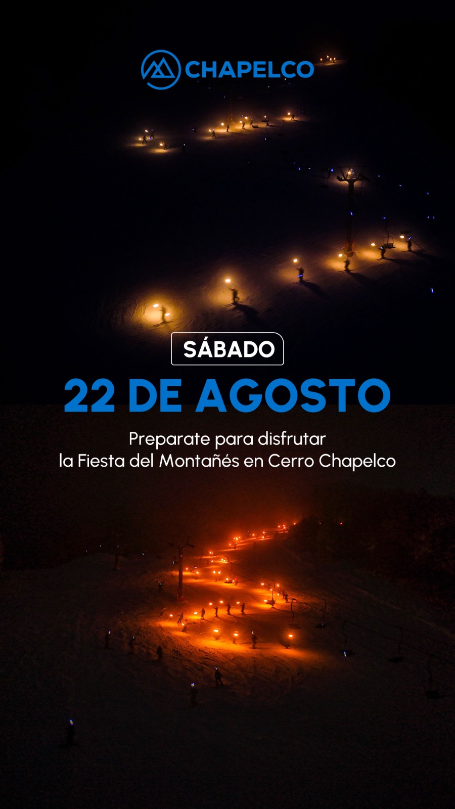 Fiesta del Montañes en Cerro Chapelco con telecabina gratis, demostraciones y bajada de antorchas