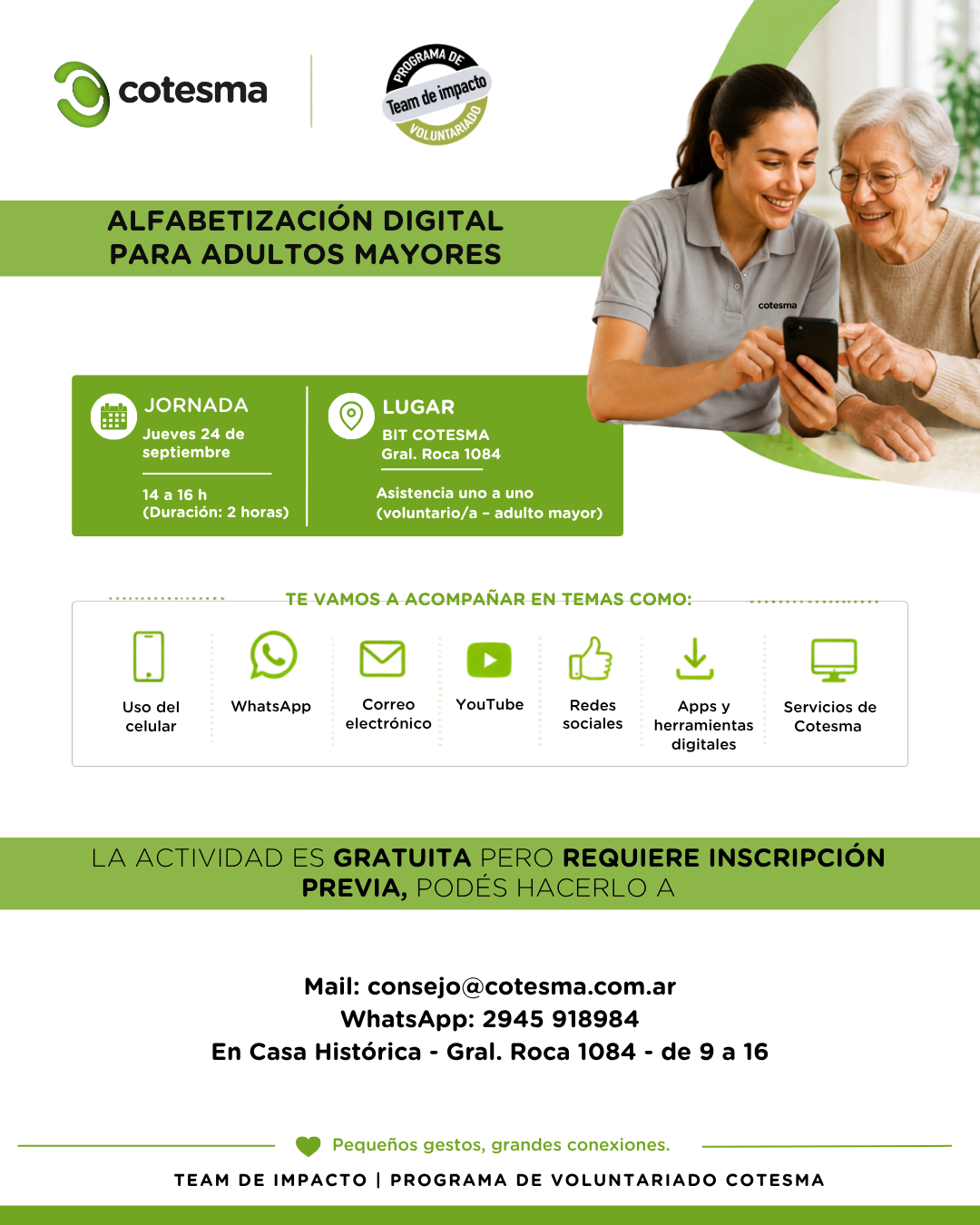 Cotesma impulsa una acción de alfabetización digital para adultos mayores 
