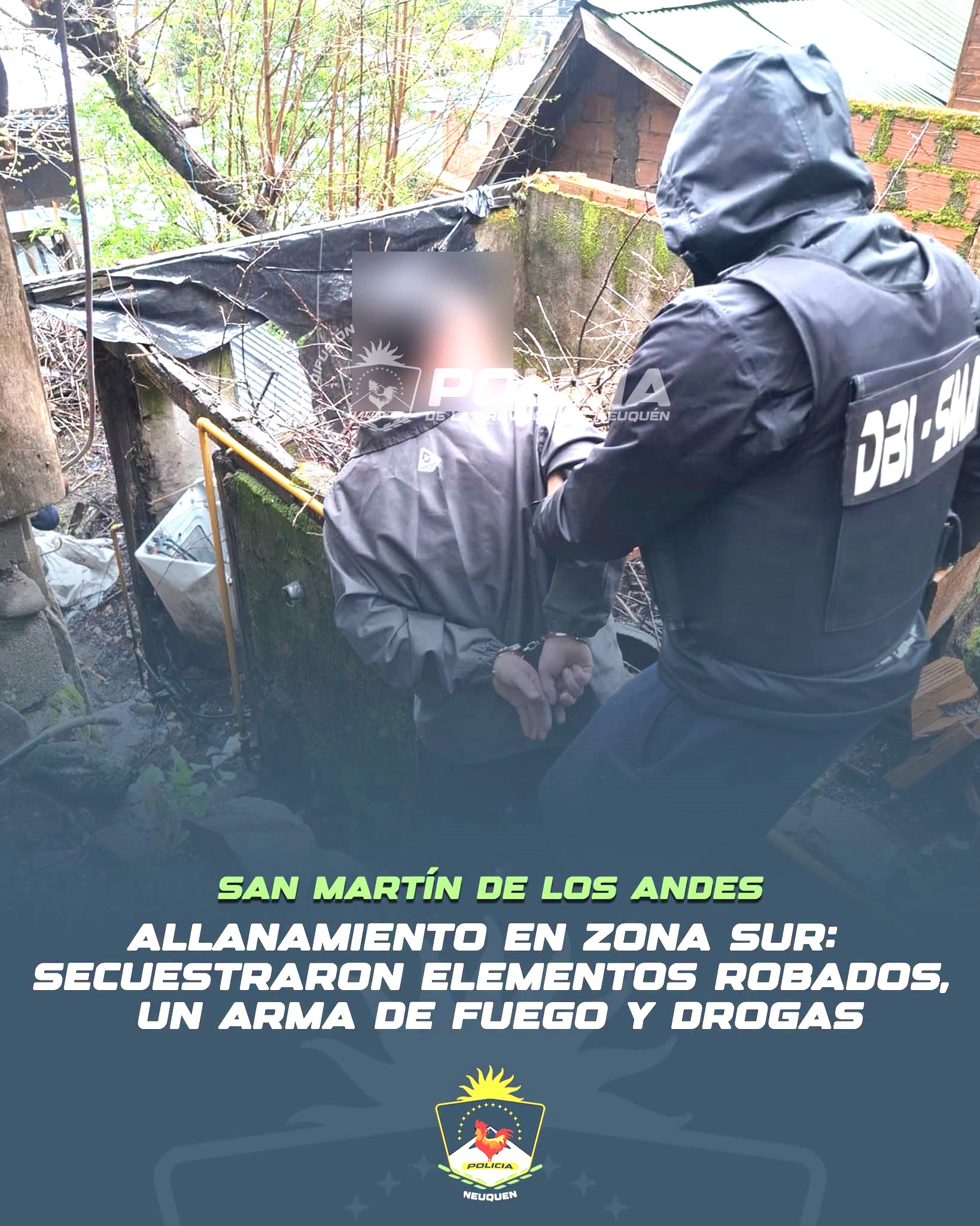 Dos allanamientos y secuestro de elementos robados, un arma de fuego, drogas y un aprehendido