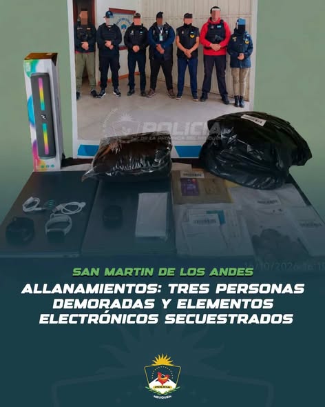 Allanamientos: tres personas demoradas y elementos electrónicos secuestrados
